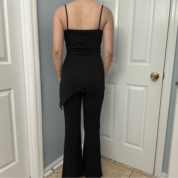 Y2K Jumpsuit Black Wide Leg Cocktail Party Formal Sexy Romantic Size Small - Picture 2 of 7